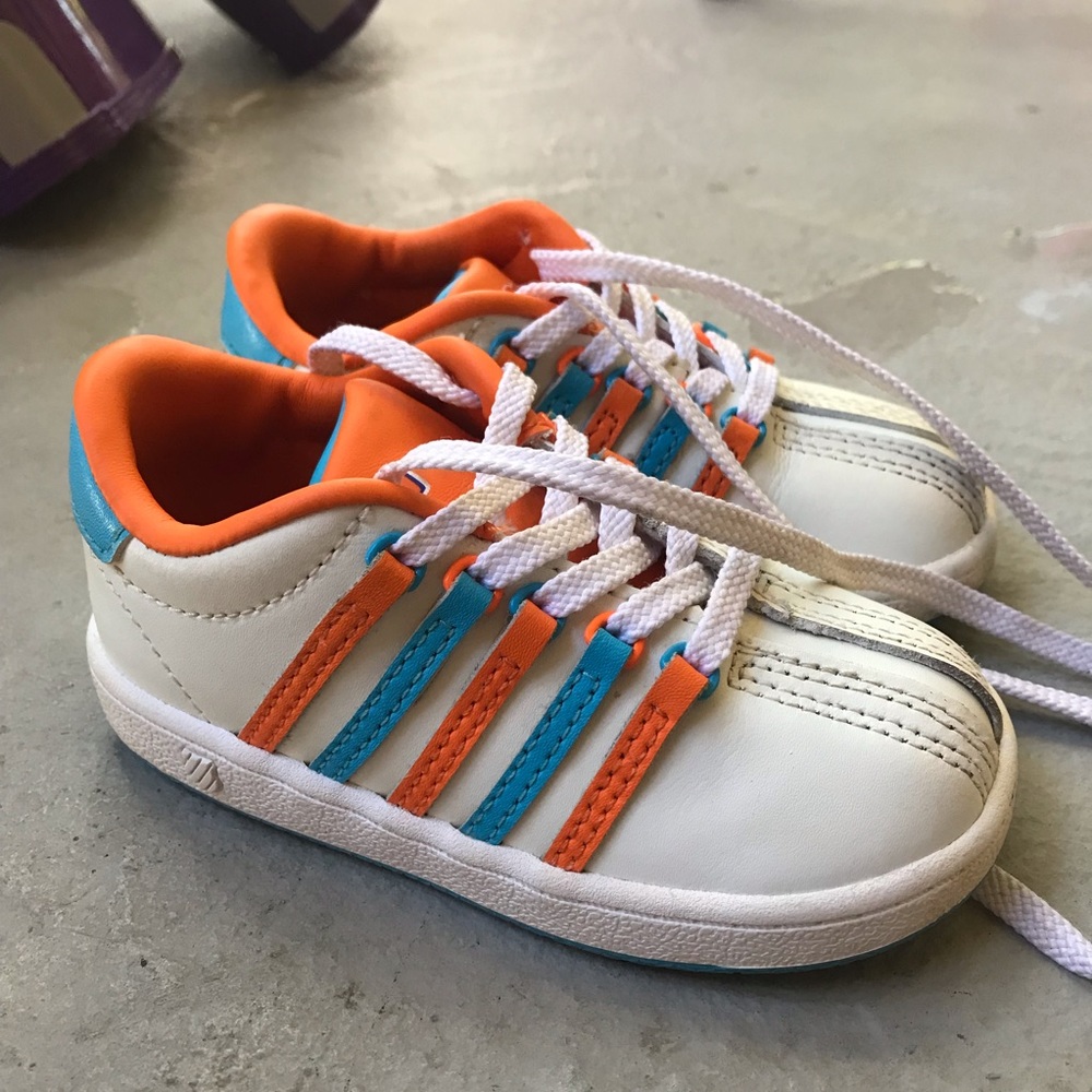 K-SWISS Blippi shoes, size: 7, color: blue/orange. Gently used.